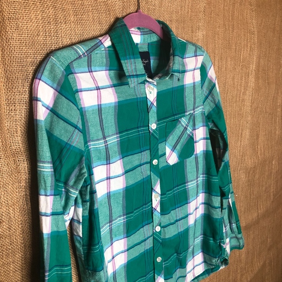 American Eagle Outfitters SZ S Plaid Flannel - Picture 2 of 6